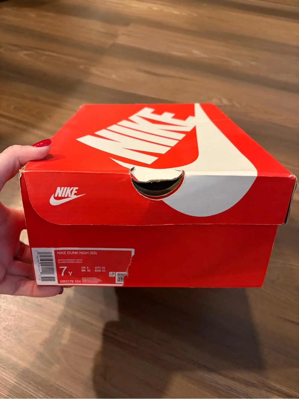 Nike Kids Navy and White High-Top Sneakers